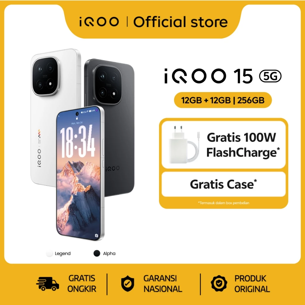 [ONLINE EXCLUSIVE] iQOO 15 (12+256), 1st Snapdragon 8 Elite Gen 5, 8K VC Cooling System, 144Hz AMOLED Display, 50MP Sony