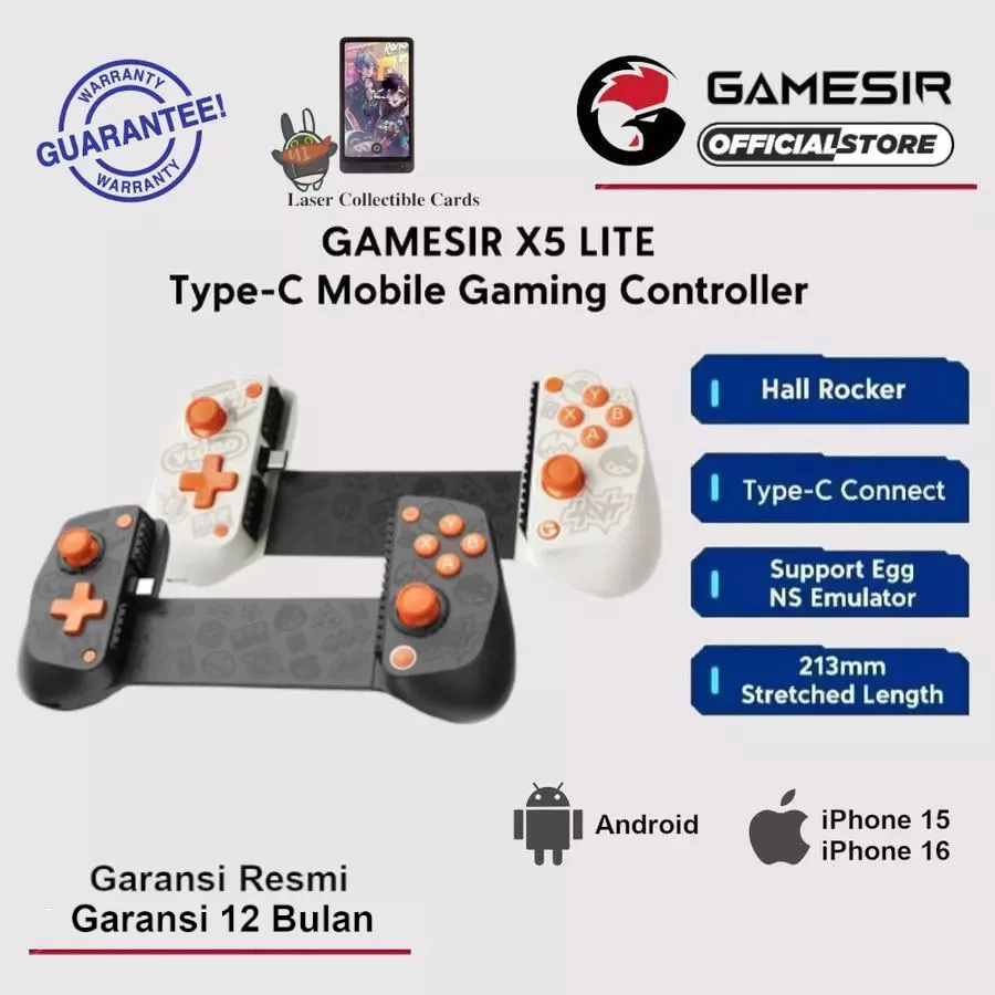 GameSir X5 Lite Type C Zenless Zone Zero Mobile Gaming Controller Gamepad Hall Effect Stick