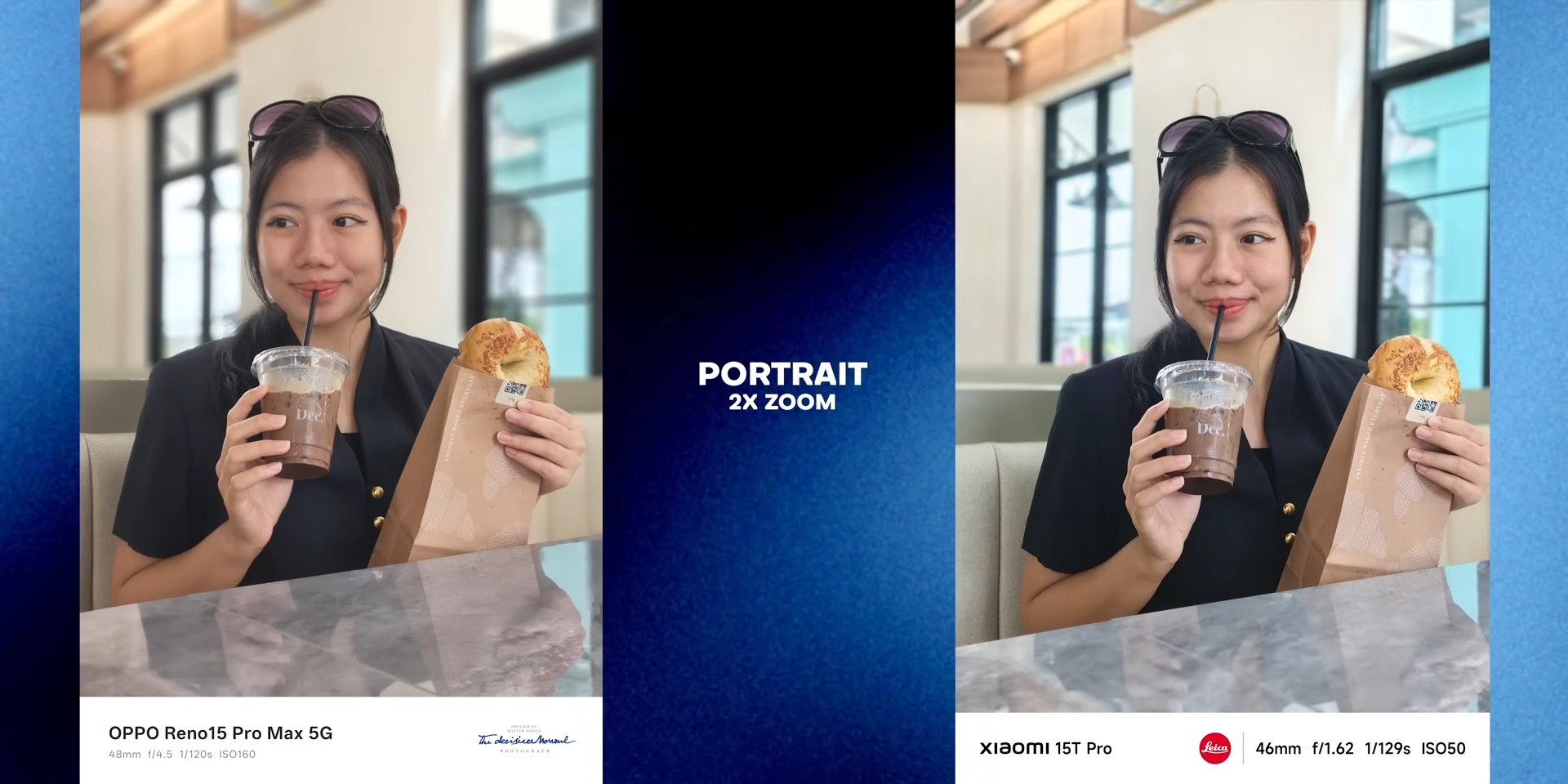 Perbandingan foto portrait 2x zoom antara OPPO Reno 15 Pro Max dan Xiaomi 15T Pro