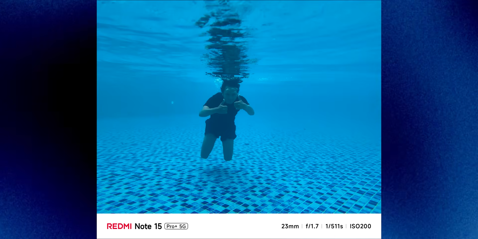 Foto underwater host di dalam kolam renang menggunakan Redmi Note 15 Pro Plus