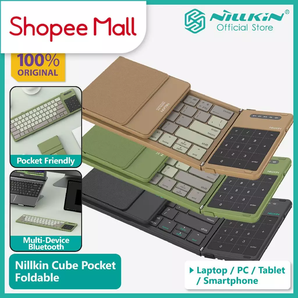 Bluetooth Keyboard Nillkin Cube Pocket Foldable with Touchpad for Laptop / PC / Tablet / Smartphone