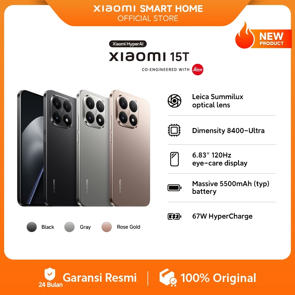 Xiaomi 15T / 15T Pro (12/512GB) | Leica Summilux optical lens Dimensity 8400-Ultra | 6.83" 120Hz eye-care display | Massive 5500mAh