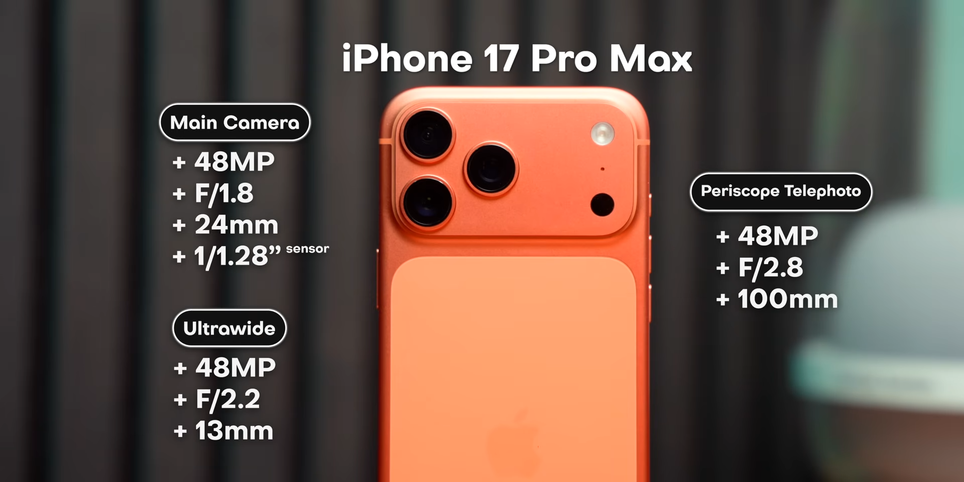  Spesifikasi kamera iPhone 17 Pro Max dengan triple 48MP dan periscope telephoto 100mm