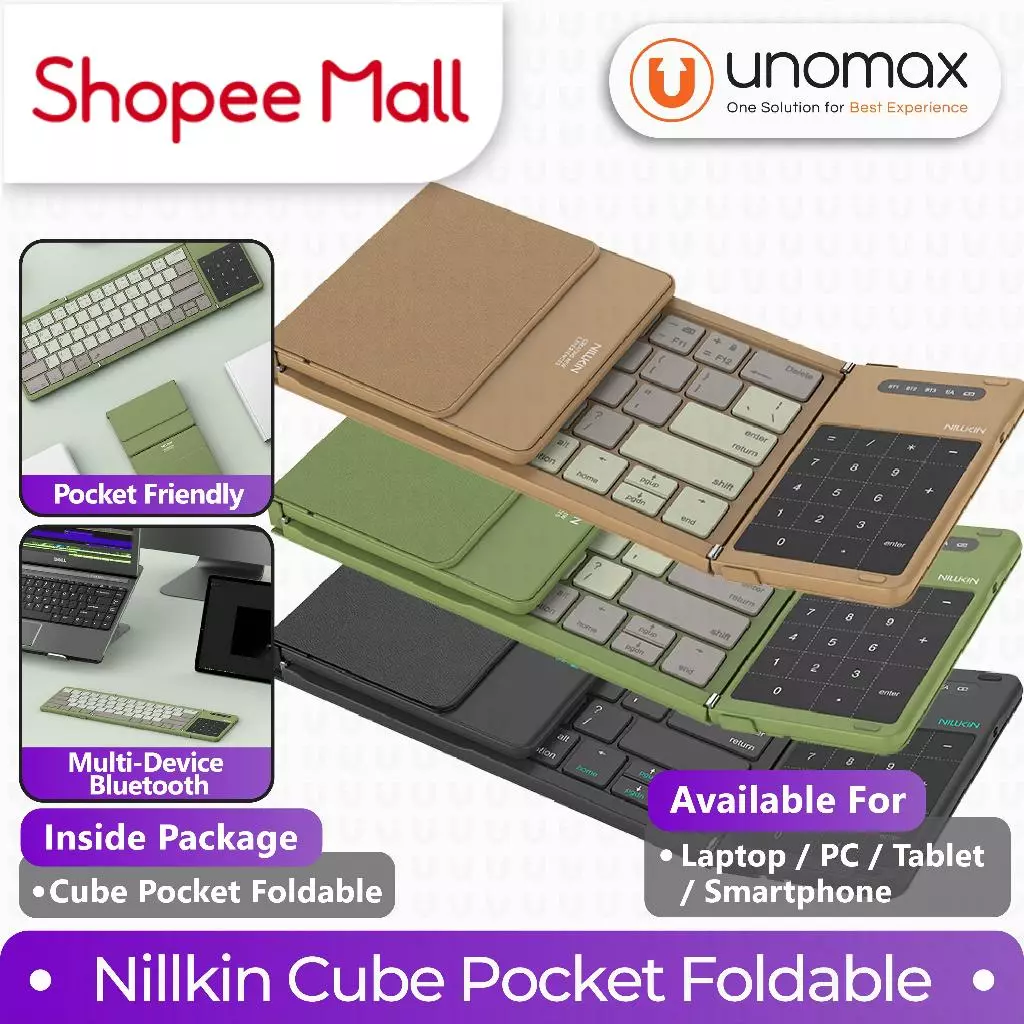 Bluetooth Keyboard Nillkin Cube Pocket Foldable with Touchpad for Laptop / PC / Tablet / Smartphone