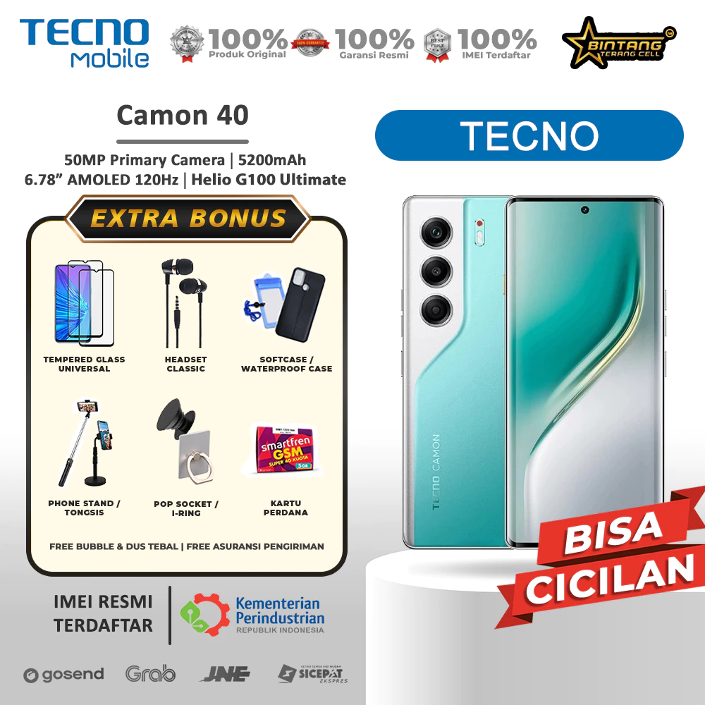Tecno Camon 40 pro ram 8/256gb camon 40 ram 8/256gb ram 8/128gb Garansi Resmi
