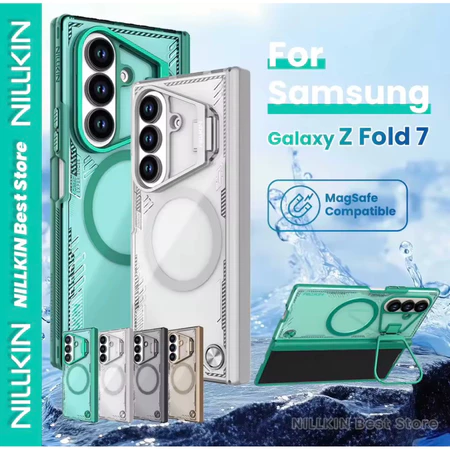 SC_Case NILLKIN Iceblade CamProp For Samsung Galaxy Z Fold7 5G Case Compatible with MagSafe Lens Frame Kickstand PC + TPU Phone