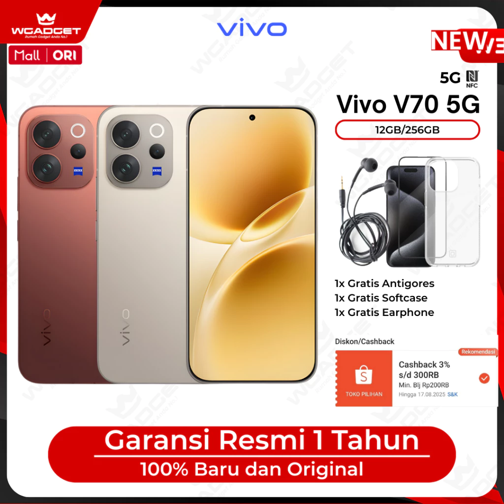 Vivo V70 5G 12/256 GB Garansi Resmi Vivo 1 Tahun