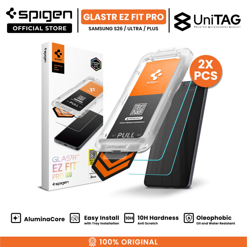 SPIGEN Tempered Glass for Samsung S26 Ultra Plus GlastR Ez Fit Pro HD Easy Install Tray Screen Protector