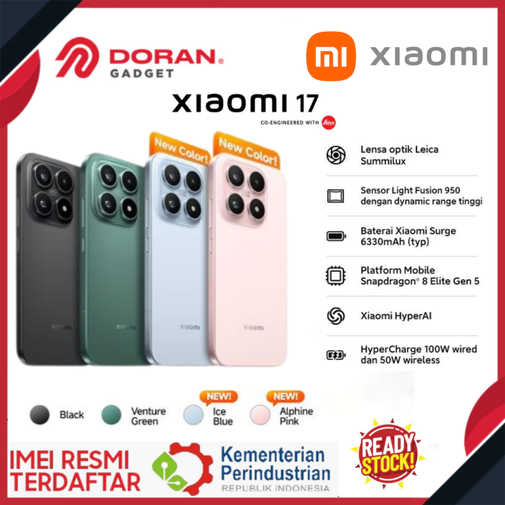Xiaomi 17 5G Snapdragon 8 Elite Gen 5 120hz 50MP Camera Leica Summilux Optical Lens - Garansi Resmi