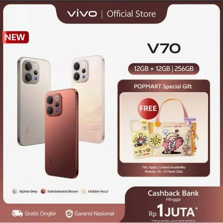 [NEW LAUNCH] VIVO V70 5G 12/256GB (+12GB Extended RAM) GARANSI RESMI VIVO V70