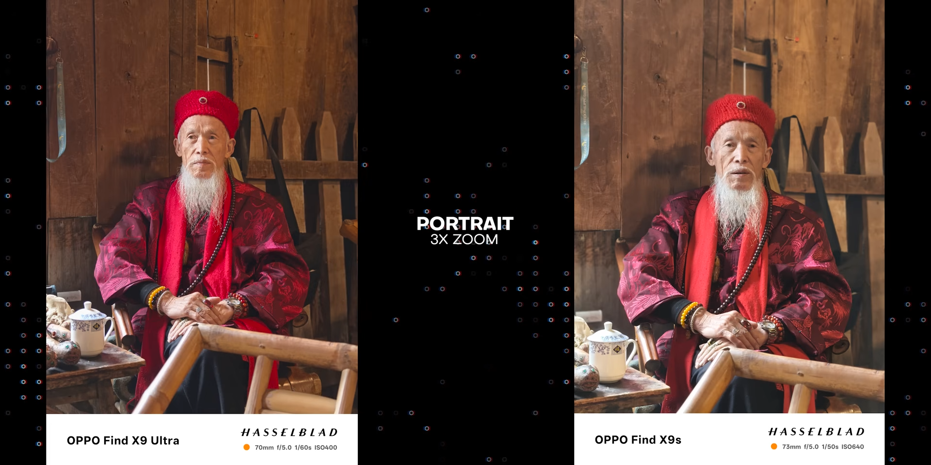 Perbandingan hasil foto portrait orang 3x dengan Find X9 Ultra dan Find X9s