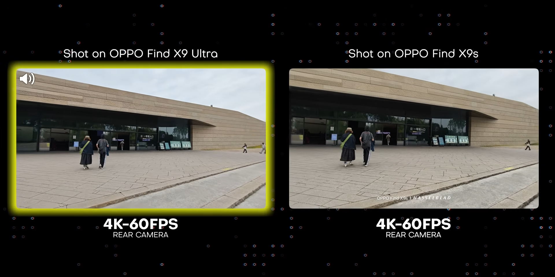 Perbandingan hasil video rear camera 4K60fps dengan Find X9 Ultra dan Find X9s