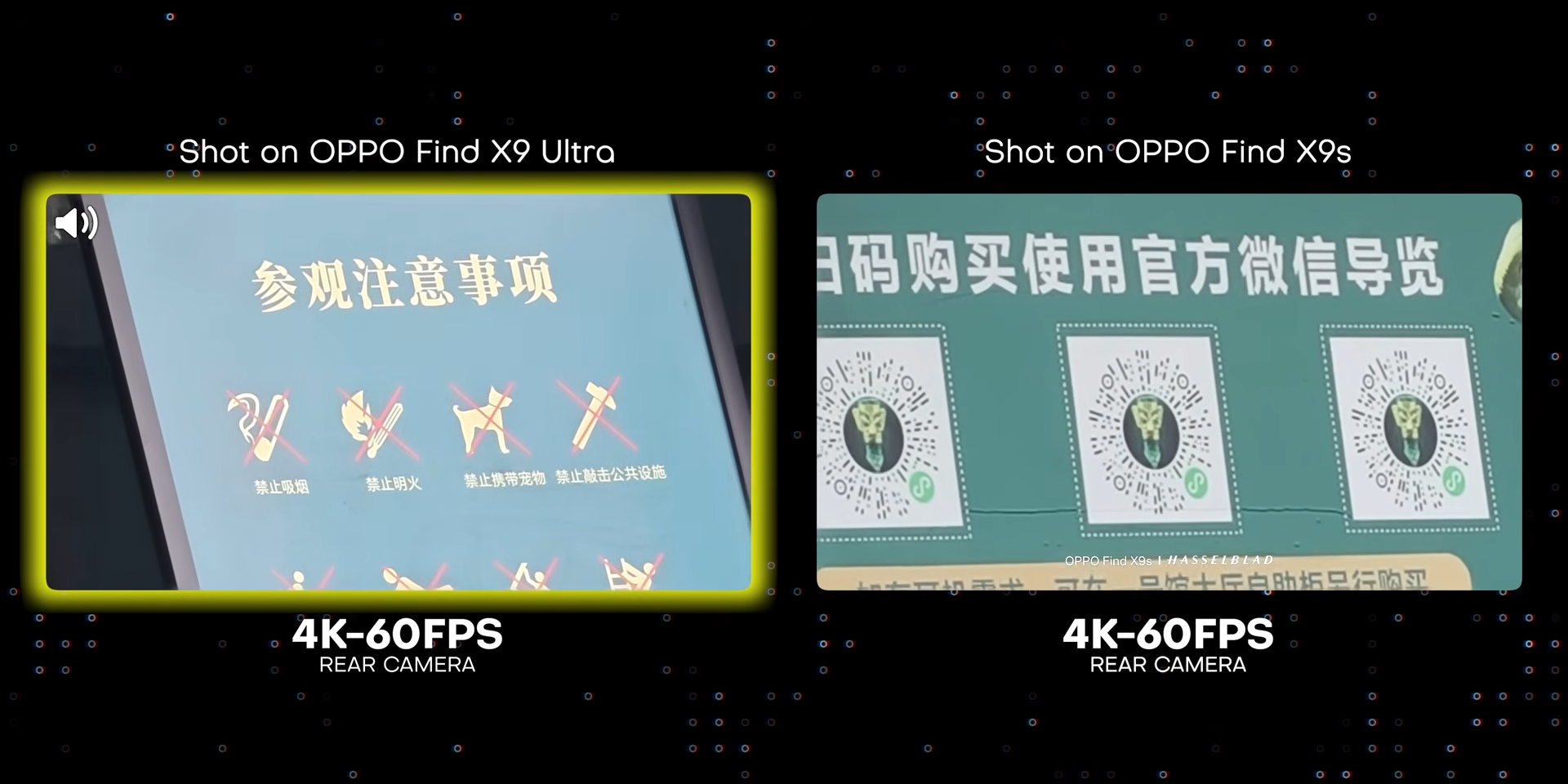 Perbandingan hasil video rear camera close-up 4K60fps dengan Find X9 Ultra dan Find X9s
