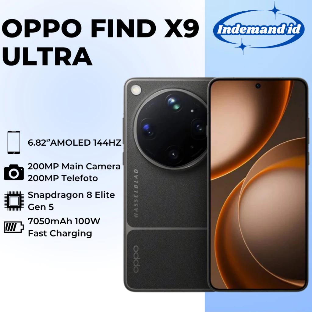 Oppo Find X9 Ultra 5G 6.82"AMOLED 144HZ Snapdragon 8 Elite Gen 5 7050mAh 100W 200MP Camera