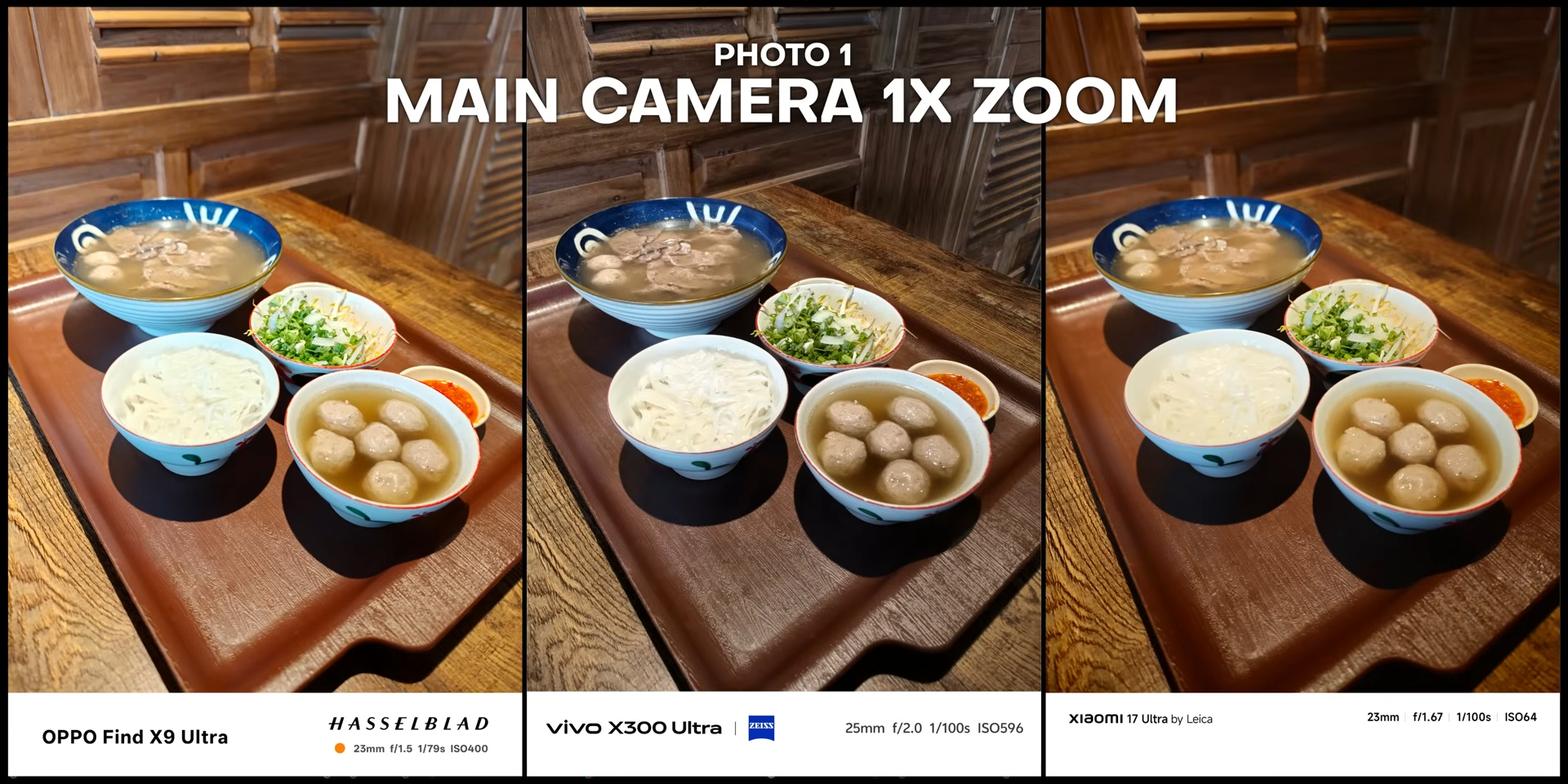 Perbandingan hasil foto makanan dengan main camera 1x zoom 