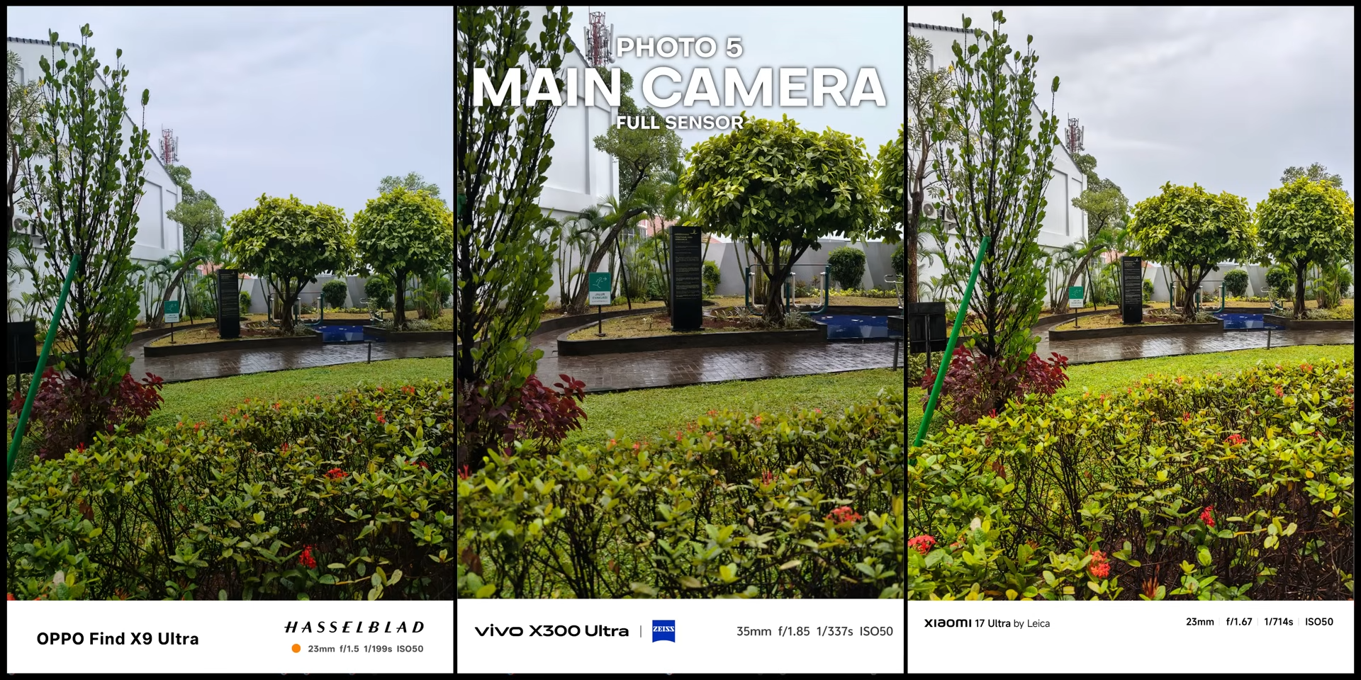 Perbandingan hasil foto taman dengan main camera full sensor