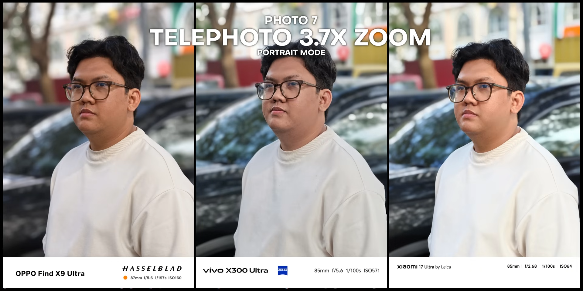 Perbandingan hasil foto portrait mode telephoto 3.7x zoom