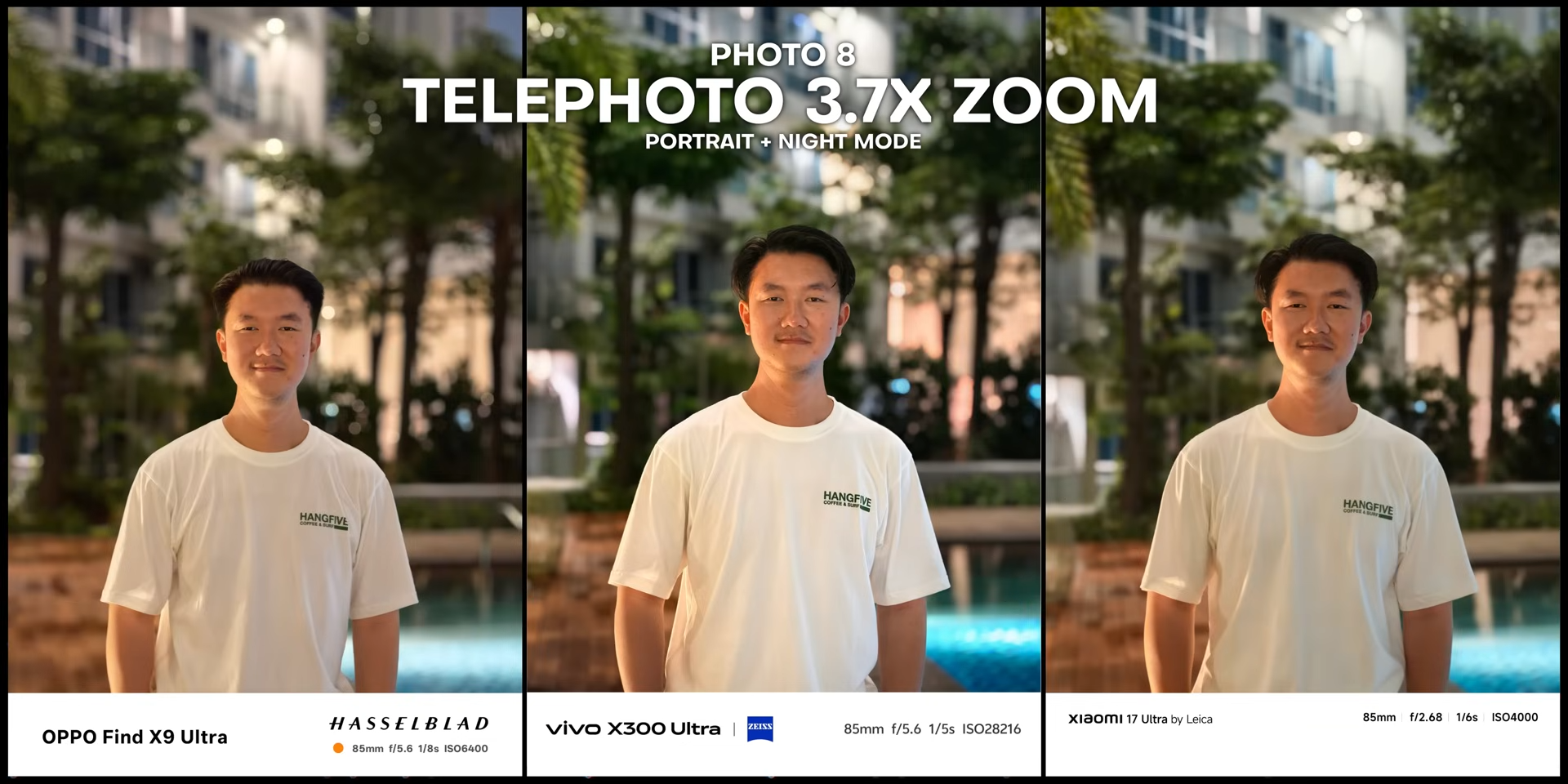 Perbandingan hasil foto portrait dengan night mode telephoto 3.7x zoom