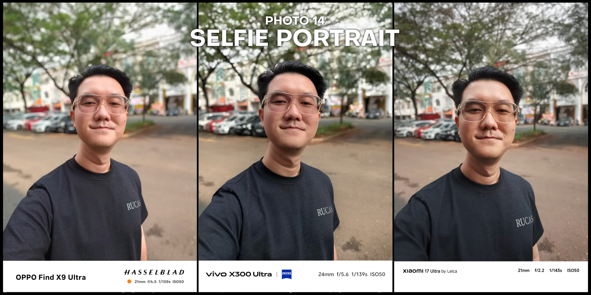 Perbandingan hasil foto selfie portrait