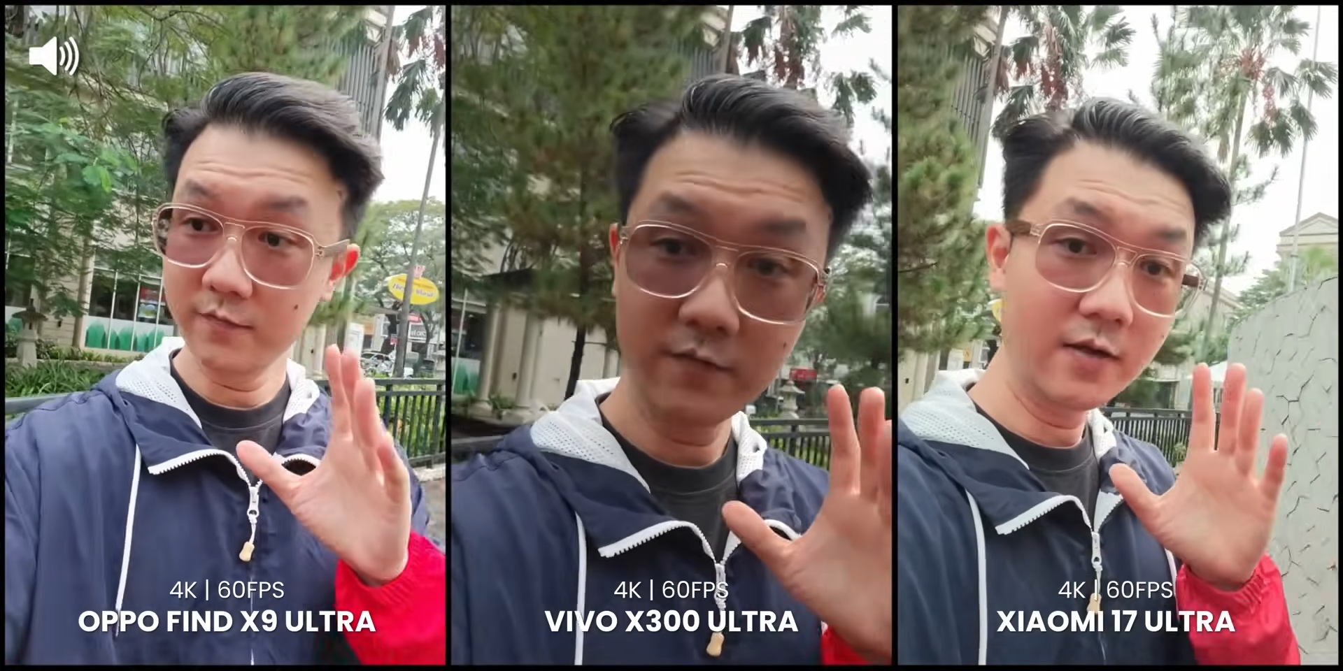 Perbandingan hasil video selfie 4K60fps