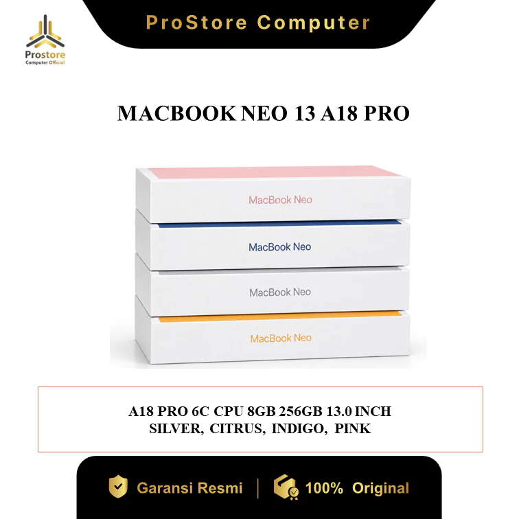 APPLE MACBOOK NEO 13 A18 PRO 6C CPU 8GB 256GB 13.0 INCH GARANSI RESMI INDONESIA