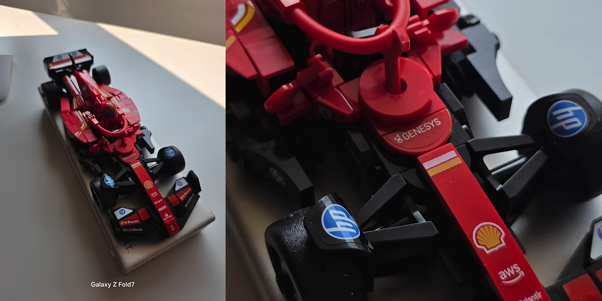 Hasil foto miniatur mobil balap dengan main camera Galaxy Z Fold 7