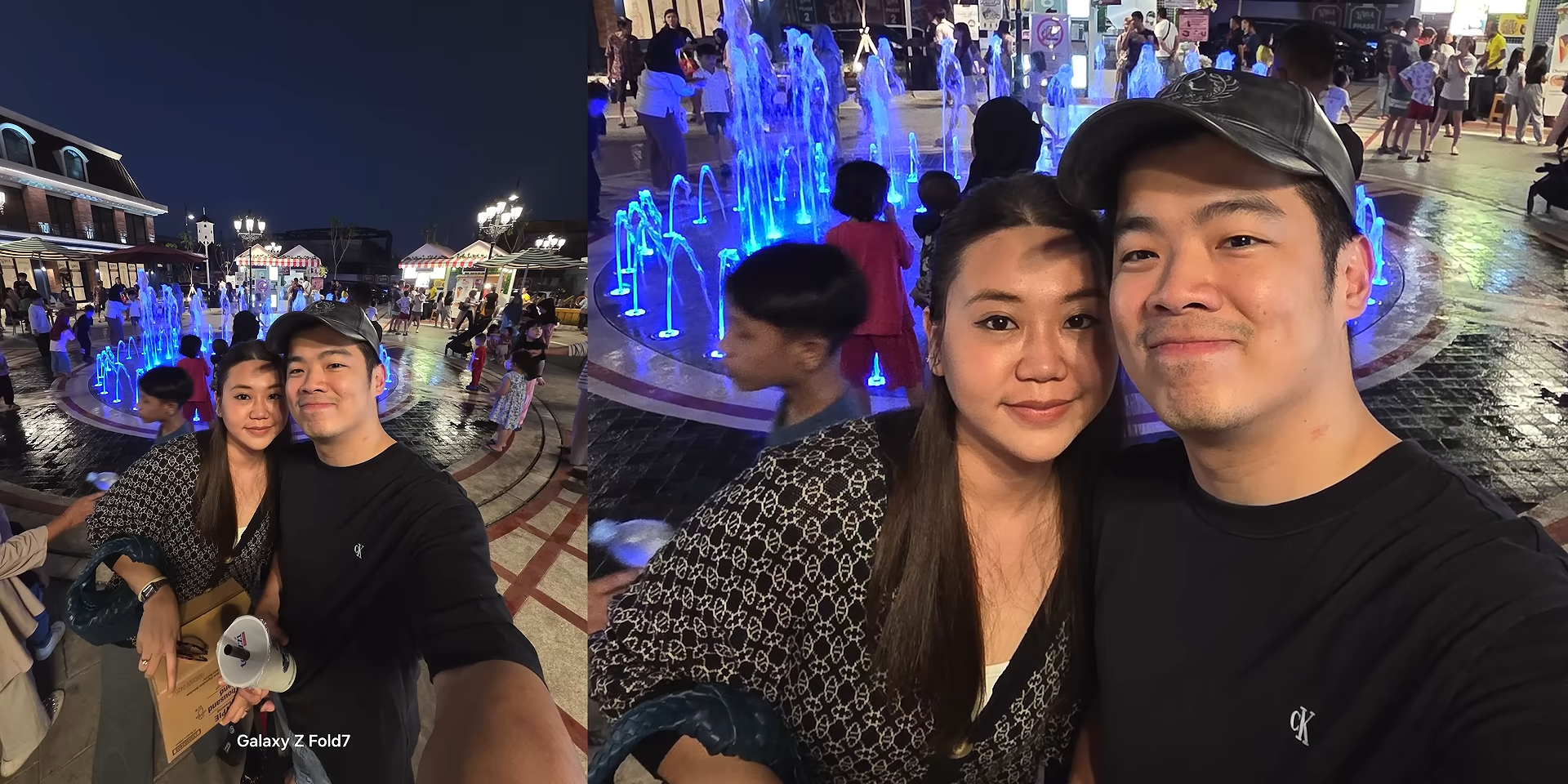 Hasil foto selfie kondisi malam dengan main camera Galaxy Z Fold 7