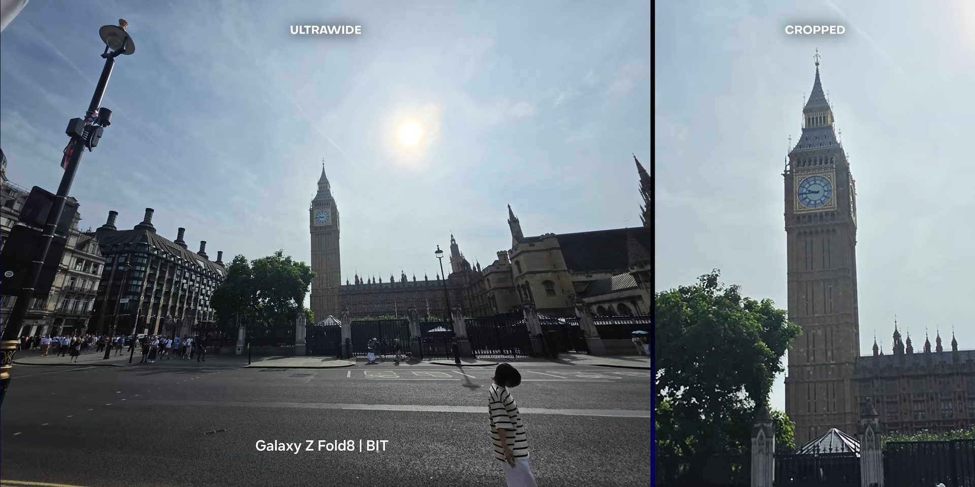 Hasil foto ultrawide menara jam dengan Galaxy Z Fold8