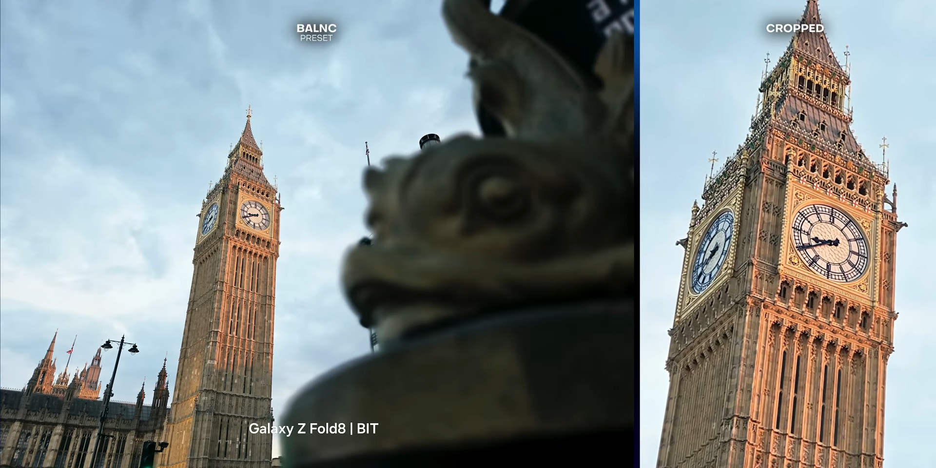 Hasil foto preset Balance menara jam dengan Galaxy Z Fold8