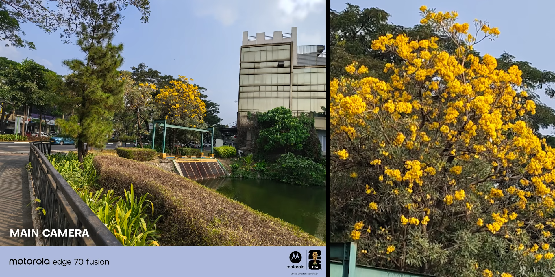 Hasil foto area taman dengan main camera Motorola Edge 70 Fusion