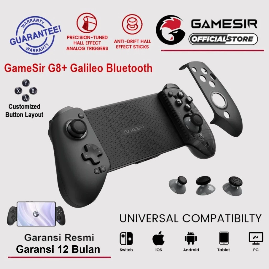 GameSir G8+ Plus Galileo Wireless Bluetooth Mobile Gaming Controller Hall Effect Stick for Android iOS PC Switch