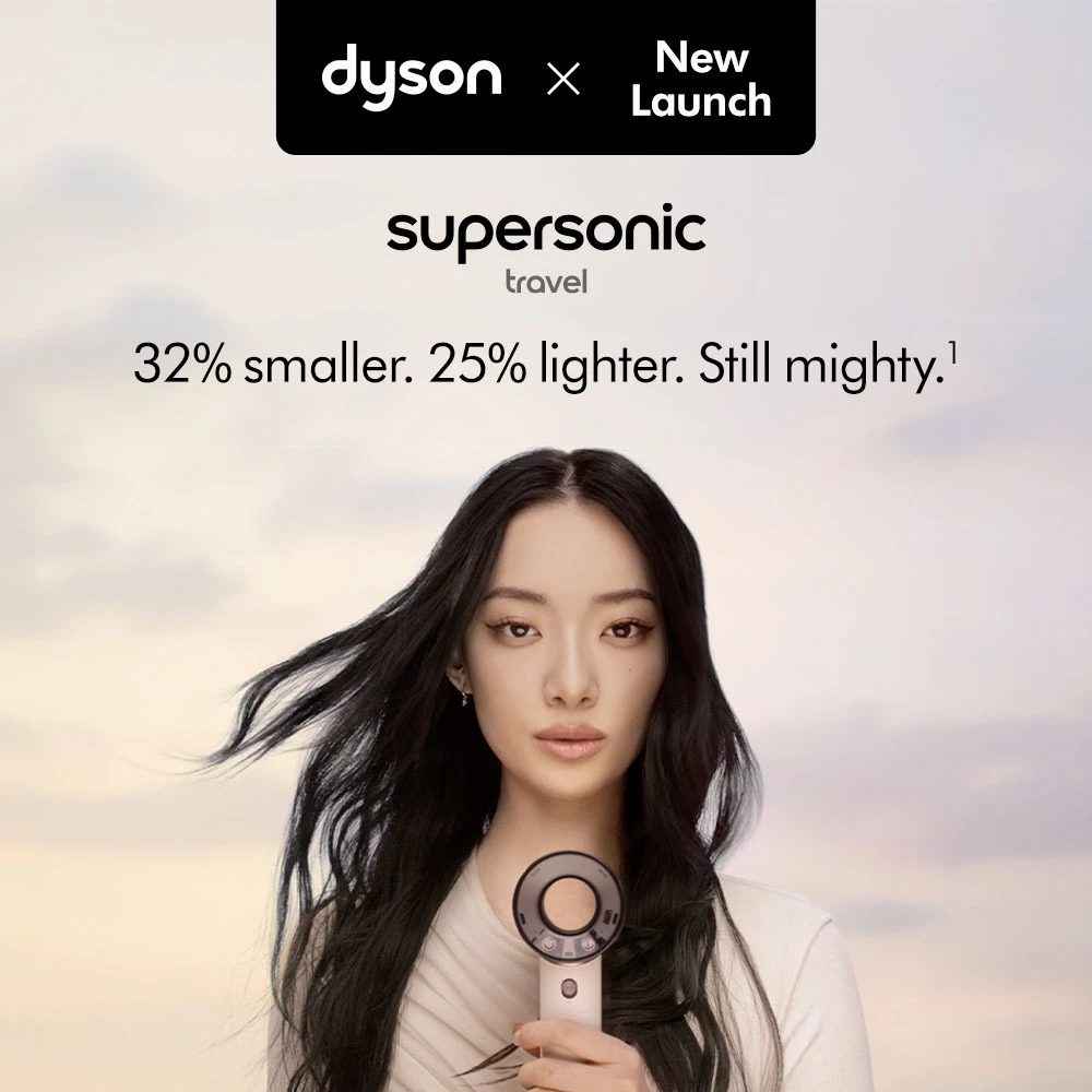 Dyson Supersonic ™ Travel Hair Dryer HD19 (Ceramic Pink/Rose Gold) - Pengering Rambut | Universal Voltage | Travel friendly | Ultra -...