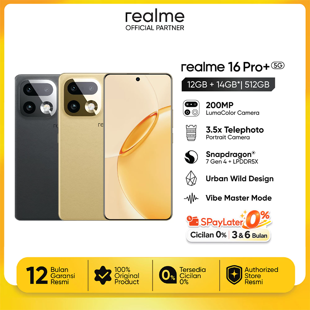 realme 16 Pro+ 12GB+14GB*|512GB (200MP LumaColor Camera | 3.5× Telephoto Portrait Camera | Snapdragon 7 Gen 4 + LPDDR5X |...
