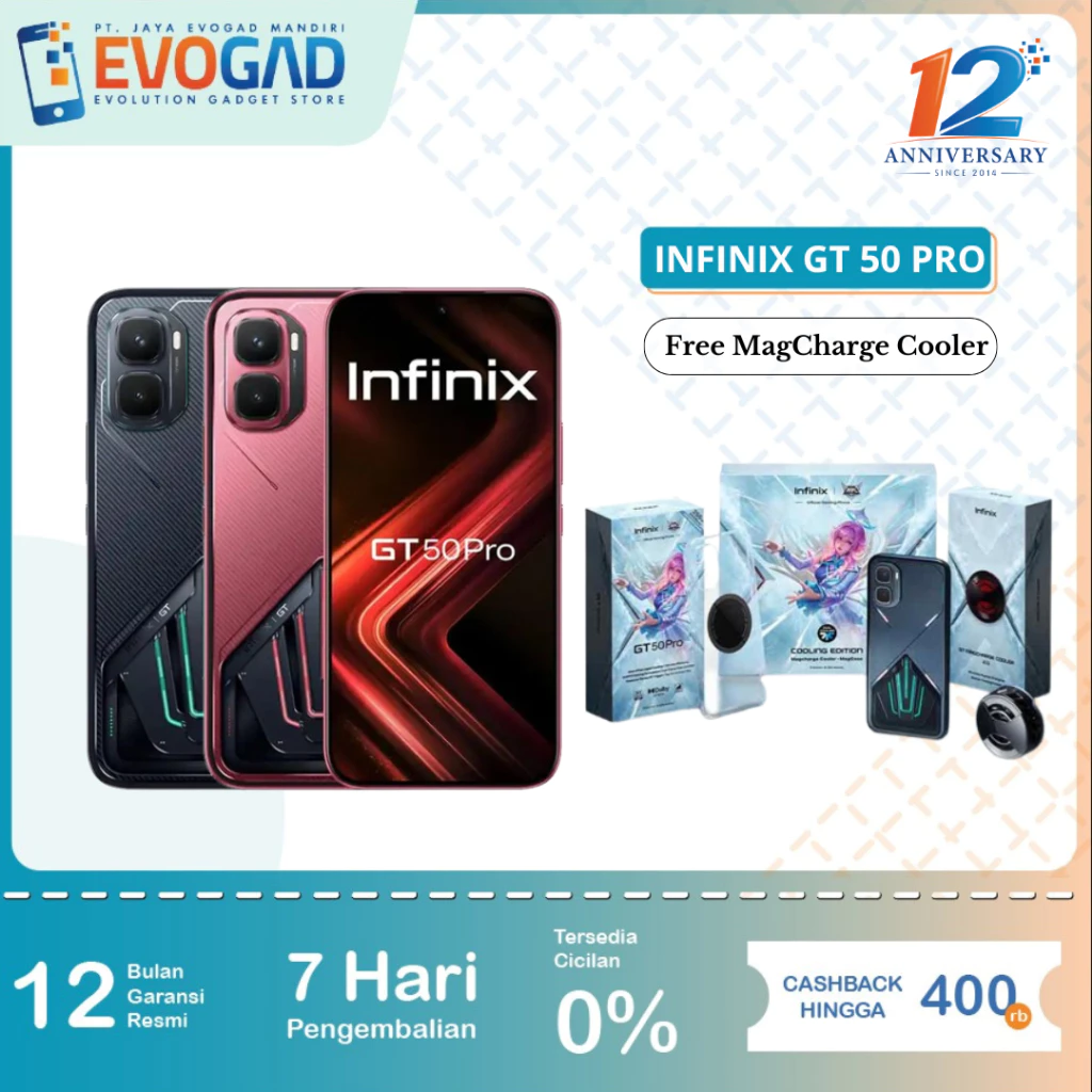 Infinix GT 50 Pro 5G 12GB/256GB 12GB/512GB NFC Mediatek Dimensity 8400 Ultimate (4 nm), 6500 mAh, | Garansi Resmi Infinix...