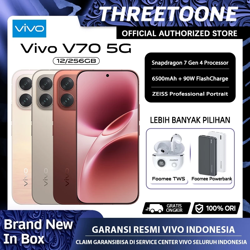 [NEW] Vivo V70 OriginOS 6 (8/256GB) (12/256GB) Snapdragon 7 Gen 4 ZEISS Multifocal Portrait IP69