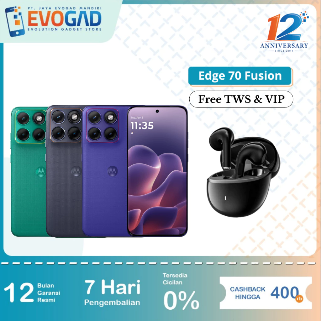 Motorola Edge 70 Fusion 8/256 6.78" AMOLED Snapdragon 7s Gen4 50MP Sony LYT710 OIS Rear | Garansi Resmi 1 Tahun
