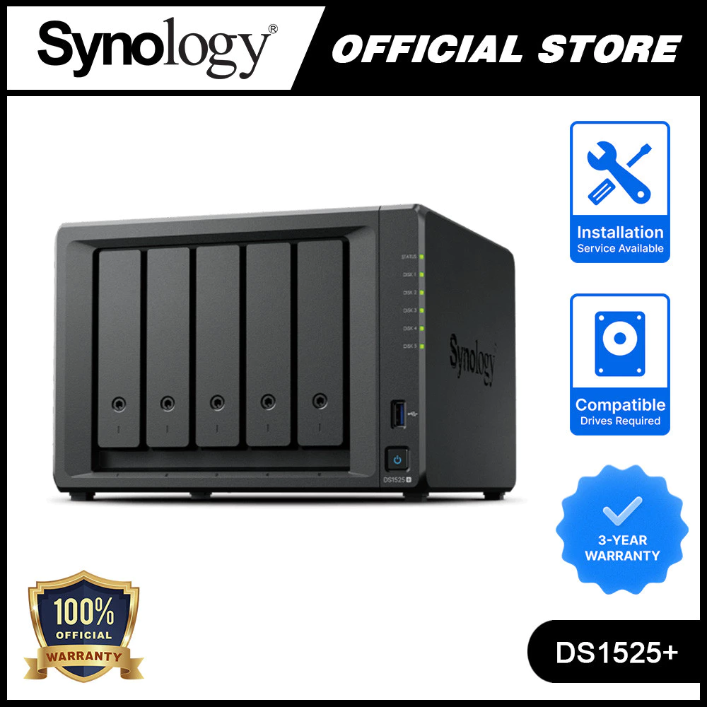 Synology DS1525+ Diskstation NAS 5-Bay, RAM 8GB