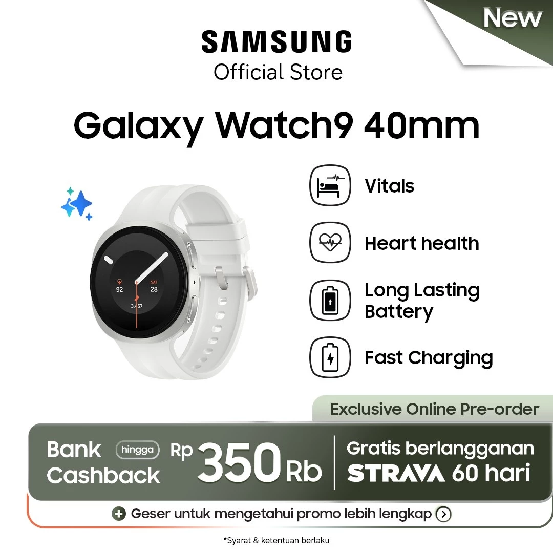 Samsung Galaxy Watch9 40mm - Cream | Heart Health | Baterai Tahan Lama