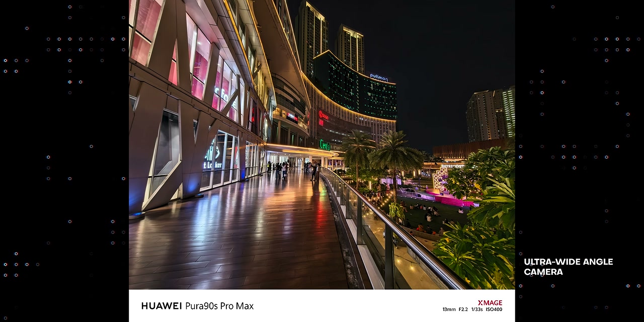 Hasil foto ultrawide HUAWEI Pura 90S Pro Max di malam hari