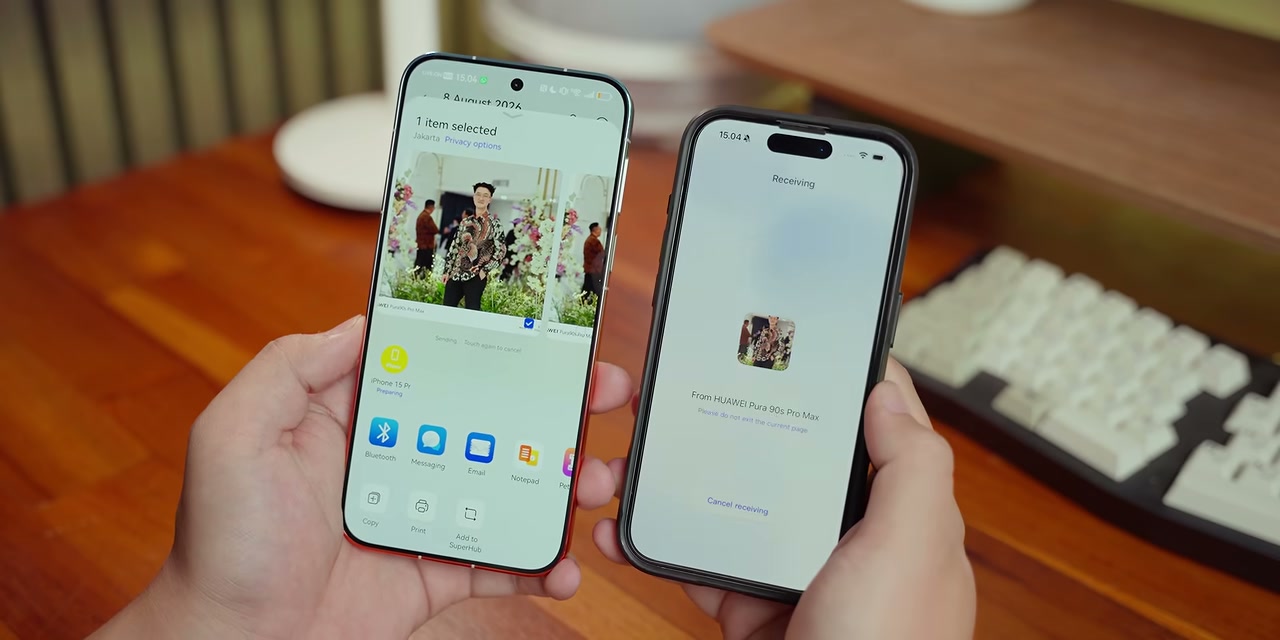 Transfer foto dari HUAWEI Pura 90S Pro Max ke iPhone