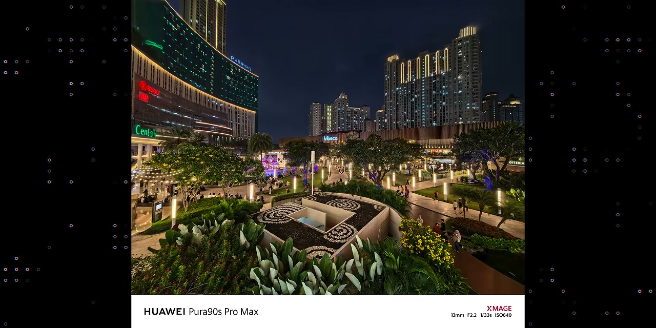 Hasil foto malam hari dengan main camera HUAWEI Pura 90S Pro Max