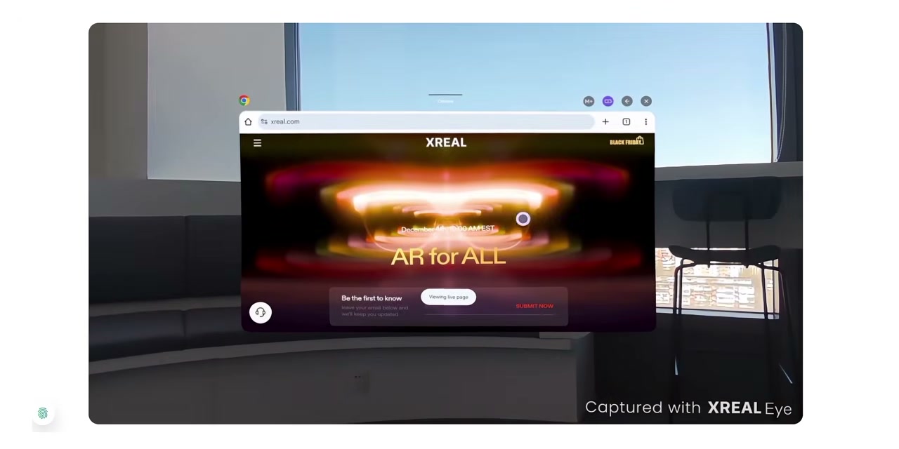 Tampilan browser web virtual dalam lingkungan augmented reality