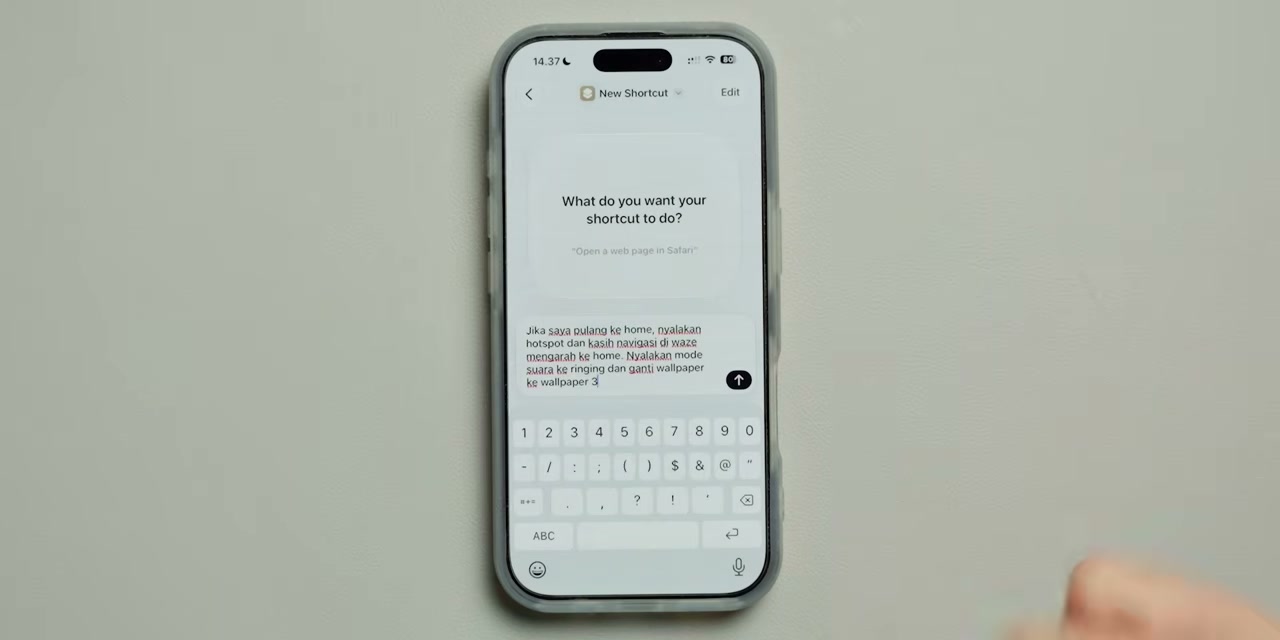 Membuat shortcut dengan perintah bahasa sehari-hari