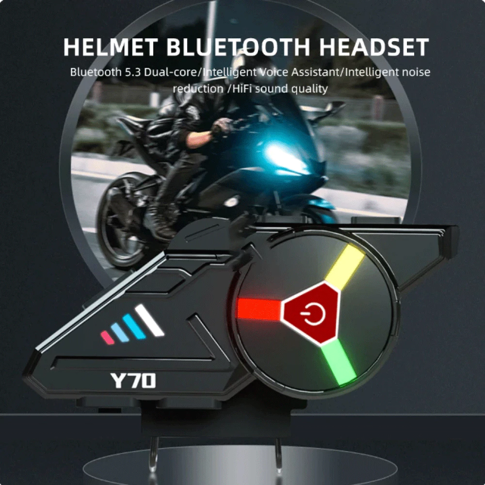 Headset helm bluetooth Intercom Helm Bluetooth 5.3 Headset Helmet Motorcycle RGB waterproof anti air