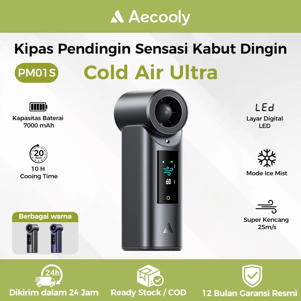 Aecooly Cold Air Kipas Angin Portable Pendingin Udara Active , Turun 10°C dalam 10 Detik , Mist Chill, Kecepatan Tinggi 70000RPM, Kecepatan...