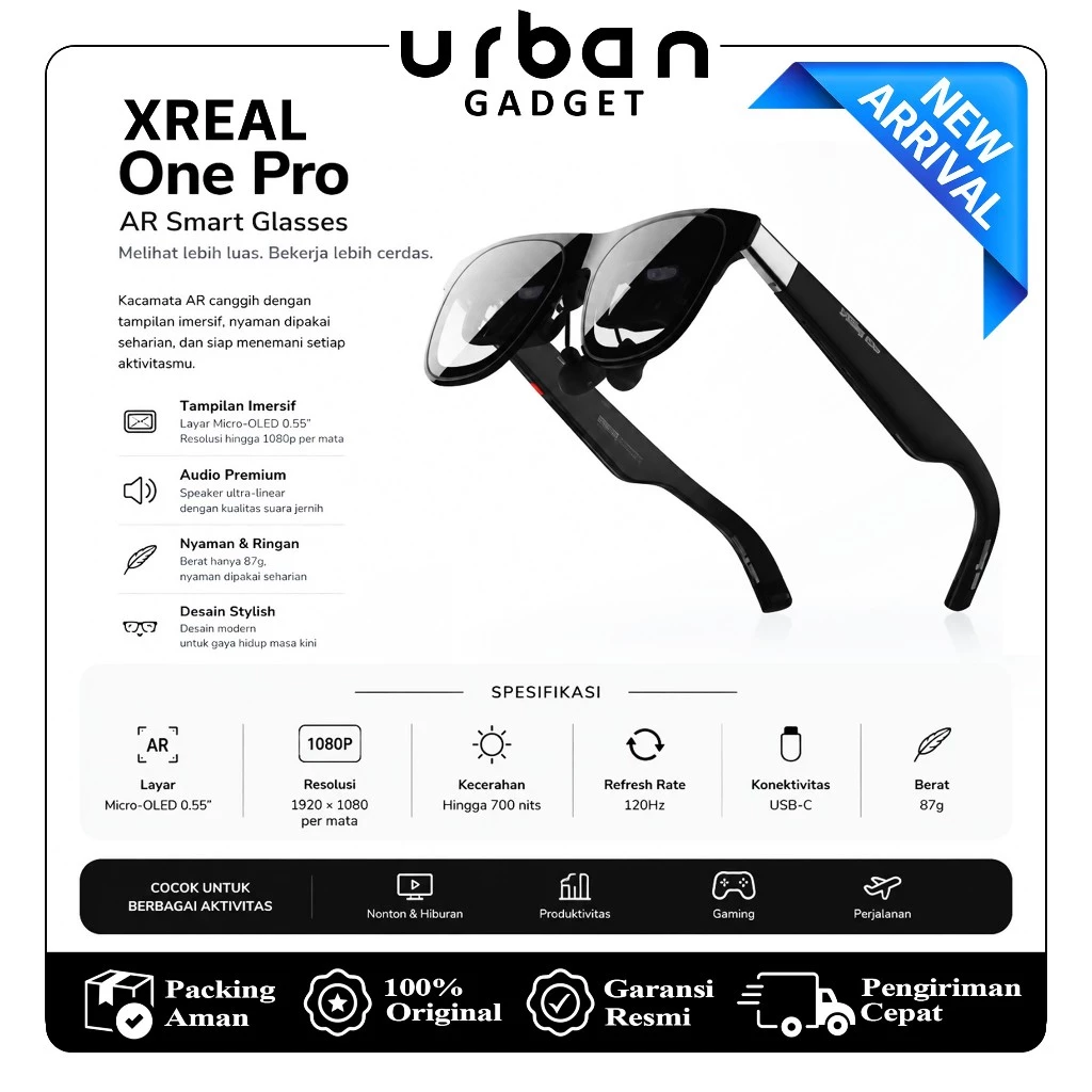 XREAL ONE PRO AR Glasses Smart Portable Glasses Alat VR Nonton Streaming