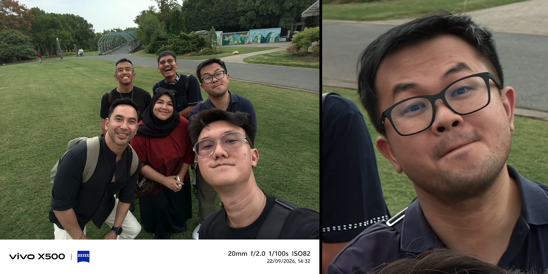 Hasil foto selfie grup kamera depan 20mm dengan Vivo X500