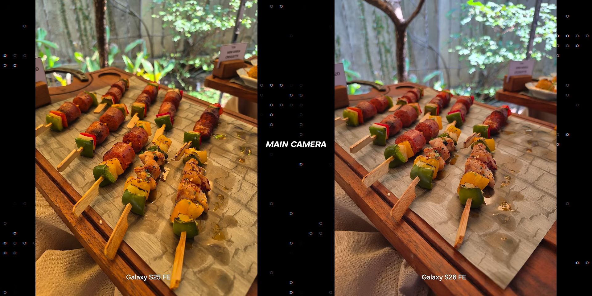 Perbandingan hasil foto makanan kamera utama Galaxy S25 FE dengan Galaxy S26 FE