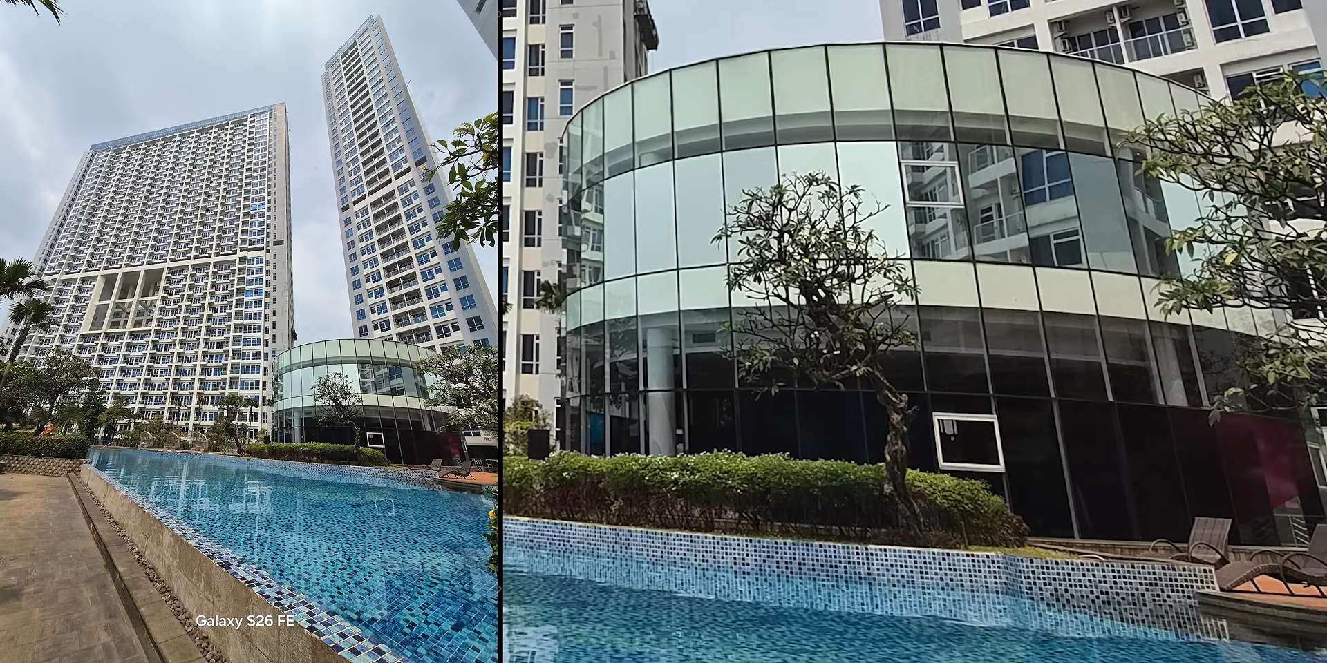 Hasil foto gedung dengan kamera ultrawide Galaxy S26 FE