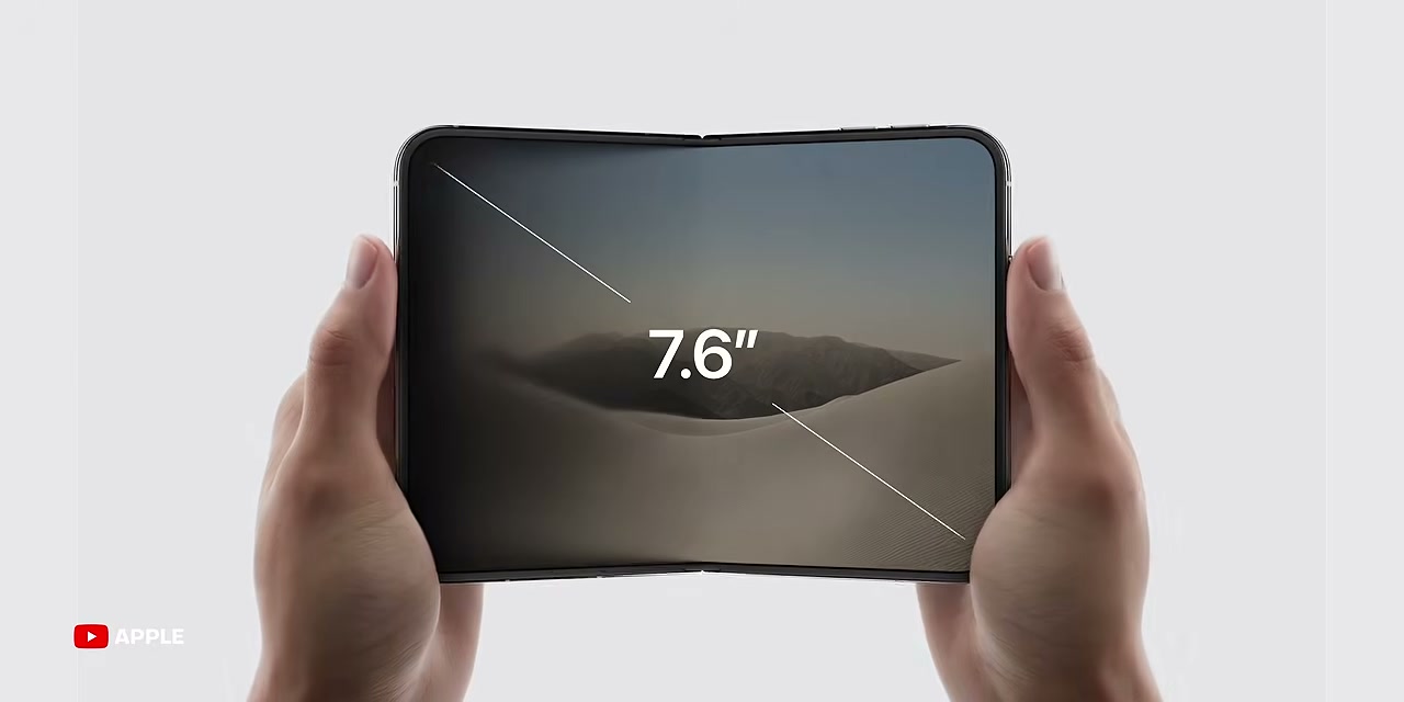 Ukuran layar 7.6 inci pada ponsel lipat saat dibentangkan